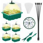 5 pices mini serre pour plantes, mini serre pour semis apporter lampe de croissance 5 pices 60 cellules, ...