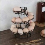 Gabrielle - distributeur d'oeufs spirale stockage mtal fer spirale egg rack egg stand cuisine 24x20x20cm ...