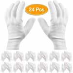 Gabrielle - paquet de 24 gants de coton blancs - 7, 5 '' l gants de travail gants d'hydratation cosmtiques ...