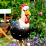 Gabrielle - poule dcoration jardin, statues de poulet jardin dcoration, poulet en rsine drle dcoration ...