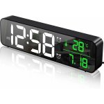 Gabrielle r�veil num�rique, horloge murale r�veil matin led digital miroir grand ecran avec temp�rature ...