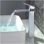 Gabrielle - robinet salle de bain cascade mitigeur de lavabo bec haut robinetterie pour vasque chrom� ...