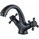 Gabrielle - robinet de salle de bain noir rtro, en laiton antique, robinet de lavabo  deux poignes, ...