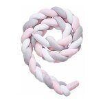 Tour de lit tressé 3m coleur de blanc gris rose tour de lit bébé - gabrielle Tour de lit tressé 3m coleur de blanc gris rose tour de lit bébé - gabrielle