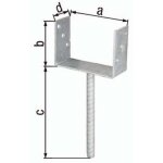 Gah alberts support de poteau en u eta - 10 / 0210 101x100x200x60mm tzn avec ancrage pour bton en acier ...