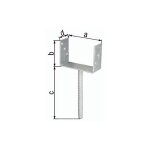 Gah alberts support de poteau en u eta - 10 / 0210 101x100x200x60mm tzn avec ancrage pour b�ton en acier ...