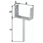 Gah alberts support de poteau en u eta - 10 / 0210 121x100x200x60mm tzn avec ancrage  bton en acier ...