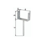 Gah alberts support de poteau en u eta - 10 / 0210 121x100x200x60mm tzn avec ancrage � b�ton en acier ...