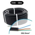 Gaine préfilée 3g2. 5mm² fils h07vu rouge / bleu / vert - jaune icta grise Ø 20mm (couronne de 30m) pour ... Gaine préfilée 3g2. 5mm² fils h07vu rouge / bleu / vert - jaune icta grise Ø 20mm (couronne de 30m) pour ...