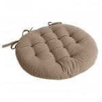 Galette de chaise ronde matelass� 38 cm - taille unique - naturel