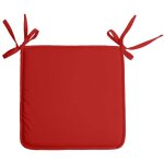Galette de chaise unie aux multiples couleurs rouge 38x38 cm