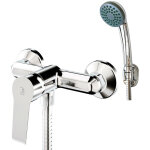 Galindo - albos 7123000 robinet mitigeur douche (laiton) avec ensemble de douche, finition chrome.