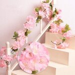 Galozzoit - 235cm fleur artificielle fleur de cerisier suspendu vigne guirlande fleur feuille de vigne ...