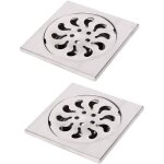 Galozzoit - 2pcs siphon de sol acier inoxydable, grille de douche carr�e filtre de douche drain de douche ...