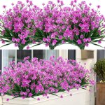 Galozzoit - 8pcs plantes artificielles et fleurs pour les extrieurs, rsistantes aux rayons uv