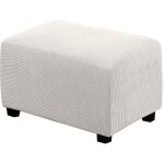 Galozzoit - housse de pouf carr�e extensible en peluche, housses de repose - pieds en jacquard doux pour ...