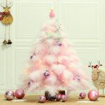 Galozzoit - mini sapin de noël artificiel rose avec lumières led et boules pailletées, pour sapin de ... Galozzoit - mini sapin de noël artificiel rose avec lumières led et boules pailletées, pour sapin de ...