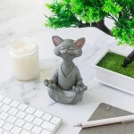 Galozzoit - statue de m�ditation statue de chat zen yoga d�coration figure r�sine m�ditation yoga d�cor ...