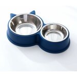 Gamelle pour chat, gamelles doubles, gamelle chat en acier inoxydable ensemble, mangeoirs et abreuvoirs ...