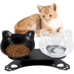 Gamelle pour chat , double bols pour chats avec support sur�lev� , bol pour chat antid�rapante , gamelle ...