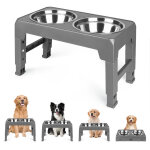 Gamelle pour chien, gamelle eau surleve rglable en 4 hauteur haloyo 2 en 1 anti eclaboussure gamelle ...