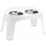 Gamelle double en acier inoxydable pour chiens et chats et support en plastique avec pieds antidrapants ...