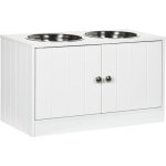 Gamelle double chien chat - porte - gamelles surlev armoire 2 en 1 - 2 portes, 2 gamelles - acier inox. ...
