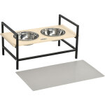 Gamelle double chien porte - gamelles surlev rglable 2 gamelles acier inox et tapis inclus acier noir ...