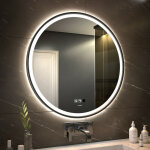 Ganpe - miroir de courtoisie rond  capteur led, avec clairage  intensit variable, anti - bue, tanche ...
