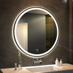 Ganpe miroir de courtoisie rond  capteur led, avec clairage  intensit variable, anti - bue, tanche ...