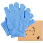 Gants de bain pour douche, 1 paire de gants de lavage exfoliants en bambou naturel pour le corps, le ...