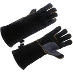 Gants r�sistants � la chaleur et au feu en cuir de vache, pour la chemin�e, le four, le gril, le soudage, ...