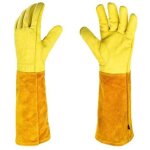 Gants de jardinage en cuir respirant pour hommes et femmes avec gants r�sistants aux �pines, cuir de ...