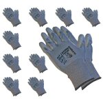 Ose ? gants de jardinage taille 11 en polyur�thane ? lot de 10 paires ? r�sistants � l'abrasion ? lavables ...
