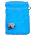 Gant de toilette coton bio coloris lagon