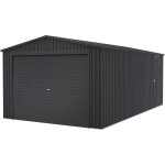 Garage mtallique 19, 52m2 wasabi jarama - abri voiture extrieur - grande porte enroulable - gris - ...