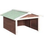 Garage de tondeuse � gazon 72x87x50 cm moka et blanc sapin