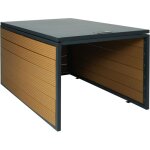 Hhg ? garage xl pour robot tondeuse ? couvercle avec v�rin � gaz ? abri en m�tal et wpc ? dimensions ...