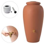 Garantia kit rservoir amphore 240 l, terre cuite incl. robinet en laiton et raccord de descente