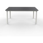 Noa table rectangulaire intrieur, extrieur 160x90 pied blanc - tableau gris fonc - garbar