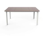 Noa table rectangulaire intrieur, extrieur 160x90 pied blanc - tableau sable - garbar