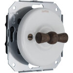 Garby colonial - interrupteur va & vient porcelaine blanche et manette bois h�tre r�f. 31308213 fontini ...