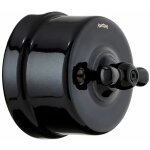 Fontini - garby - interrupteur va & vient porcelaine noire manette porcelaine noire 10a - 250v - r�f. ...