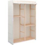 Garde - robe  3 niveaux 110 x 40 x 170 cm - armoire blanche - armoire rangements - meuble rangement ...