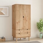 Garde - robe armoire de rangement armoire de vtements penderie otta 76, 5x53x172 cm bois massif de pin ...