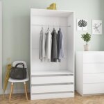 The living store garde - robe blanc 100x50x200 cm bois d'ingénierie - armoire blanche - meuble rangement ... The living store garde - robe blanc 100x50x200 cm bois d'ingénierie - armoire blanche - meuble rangement ...