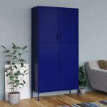 Garde - robe bleu marine 90x50x180 cm acier vidaxl