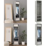 Garde - robe gris b�ton 50x50x200 cm bois d'ing�nierie - armoire - meuble rangement - armoire vestiaire ...