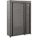 The living store garde - robe pliable gris 110x45x175 cm tissu - armoire pliante - meuble de rangement ...