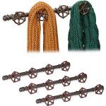 Relaxdays - garde robe de style industriel, lot de 4, 4 crochets penderie, rustique, hxlxp 6, 5 x 46, ...